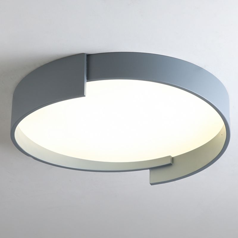 Round LED Ceiling Light Fixture Macaron Acrylic Bedroom Flush Mount Recessed Lighting