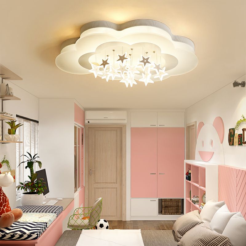 Kinderkamer plafondlamp moderne wolken en sterren warme slaapkamer jongens- en meisjeskamer oogbescherming lampen