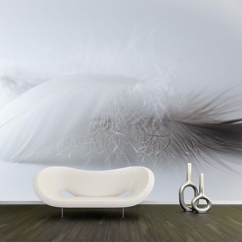 Photography Modern Pastel Feathers Mural Wallpaper with for Girls' Bedroom