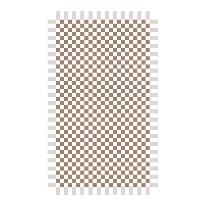 Alfombra de cuadrícula marrón poliéster de alfombra simple alfombra resistente a la alfombra para sala de estar