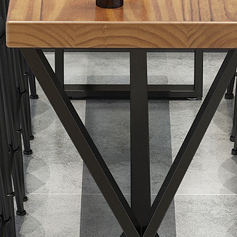 Glam Bar-height Table Solid Wood Top Pub Table for Patio Use