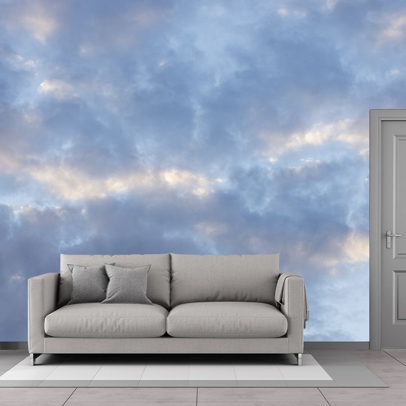 Blue Sky Mural Wallpaper for Restaurant Decor Water Resistant, Made to Measure