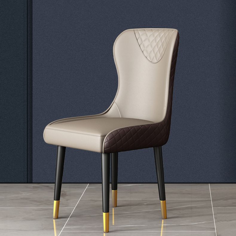 Upholstered Side Chairs Scandinavian Style Armless Solid Back Chair