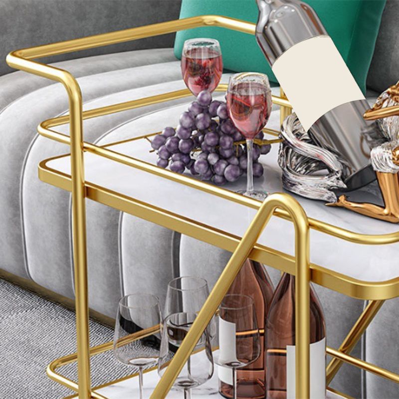 Contemporary Metal Prep Table 29.92"H Rolling Prep Table for Dining Room