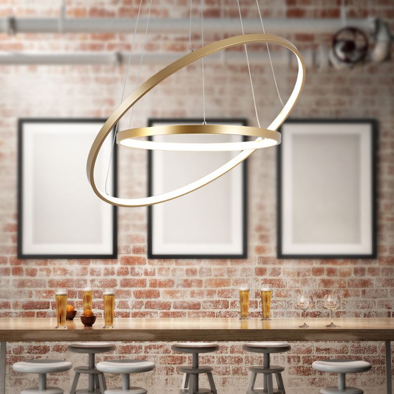 Circle Multi-layer Hanging Light Modern Style Multi Lights Metal Pendant Lights