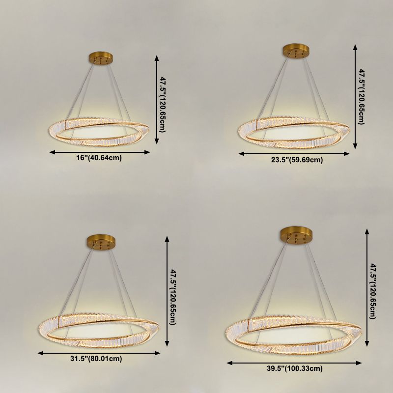 Kristall runde Form hängende Deckenleuchte moderne 1 leichte Anhängerbeleuchtung in Gold