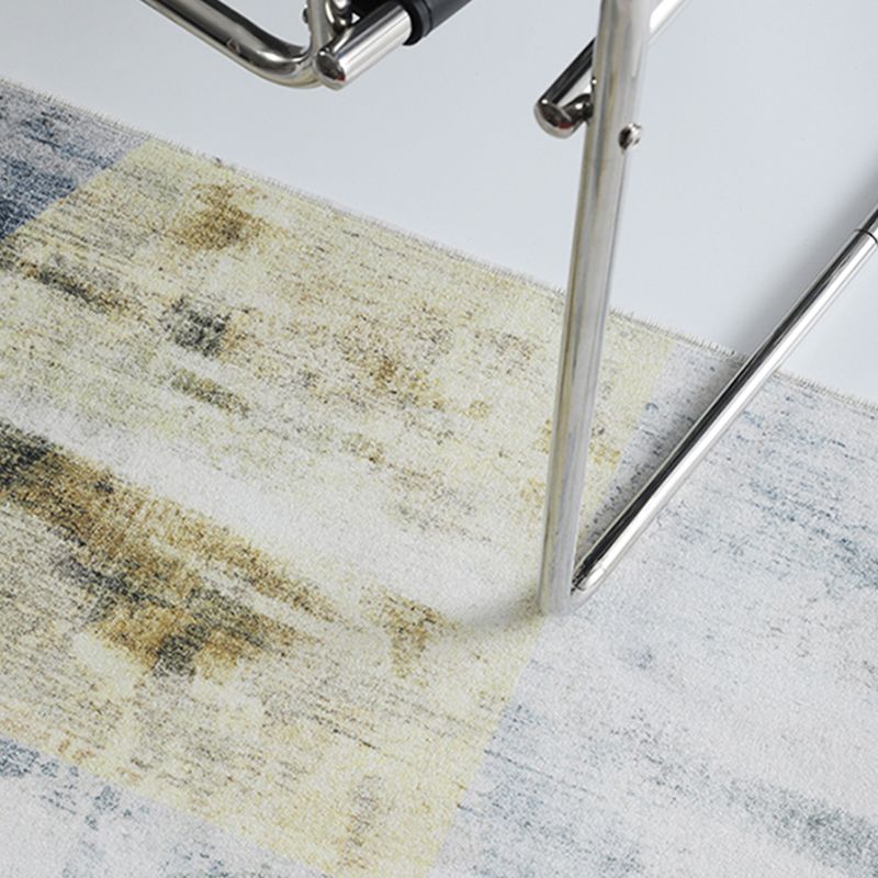 Tapis d'intérieur simple en Polyester, ton blanc, rendu des couleurs, résistant aux taches, pour la décoration de la maison