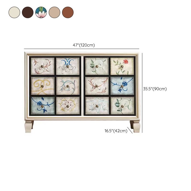 16.38/17.55 Width Coastal Storage Chest Dresser Solid Wood Dresser