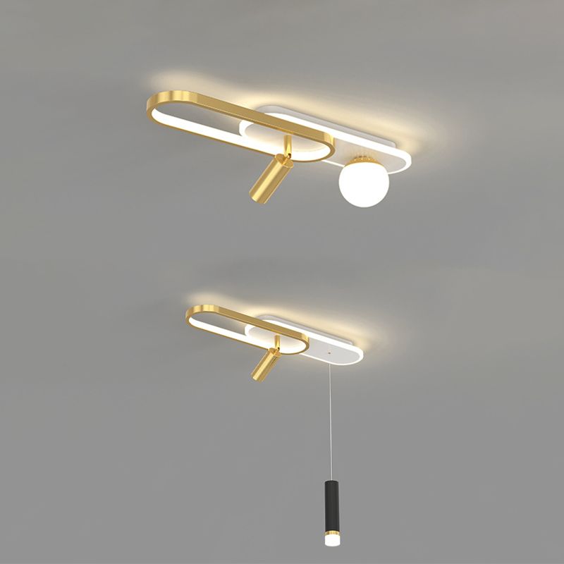 Linear Flush Mount Light Fixture Modern Metal Flush Light for Living Room