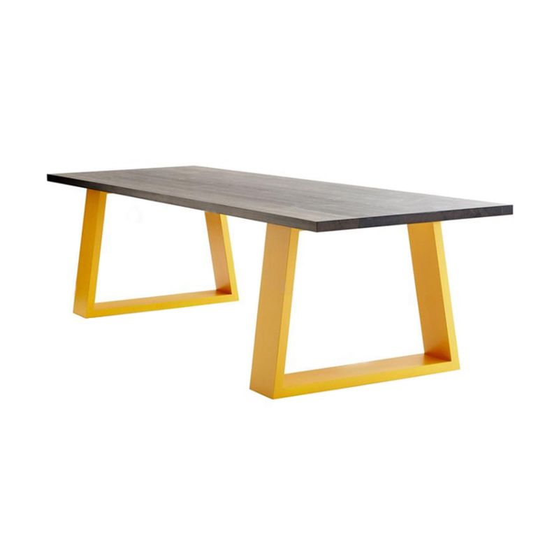 Rectangle Traditional Luxury Dining Table Solid Wood Table with Double Pedestal for Dining Room