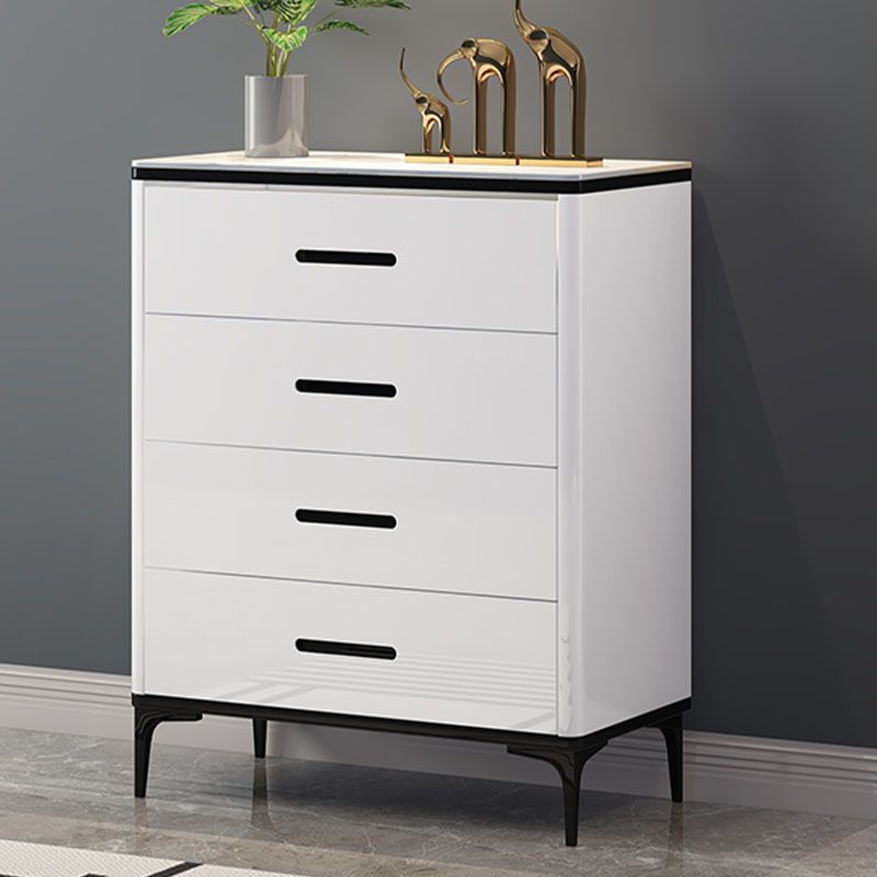 Contemporary Storage Chest Bedroom Stone Chest with Black Legs