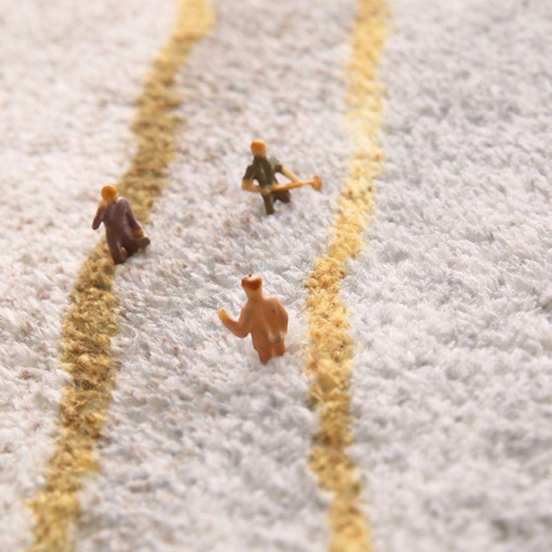 Orange Casual Rug Flower Polyester Rug Stain Resistant Rug for Living Room