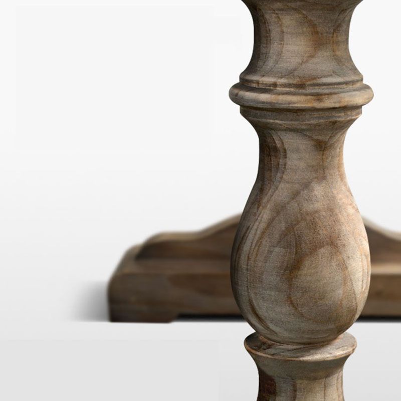 Industrial Distressed Wood Bar Table Gray Rectangle Top 41.3"H Bistro Table with Trestle