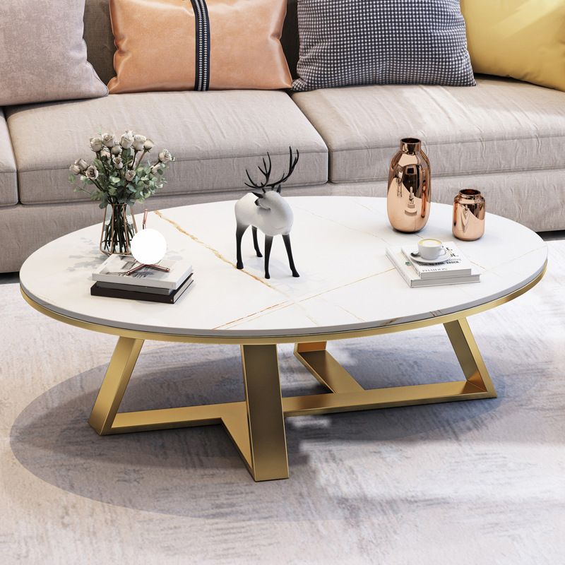 Slate Oval Coffee Table Minimalist Coffee Table for Living Room