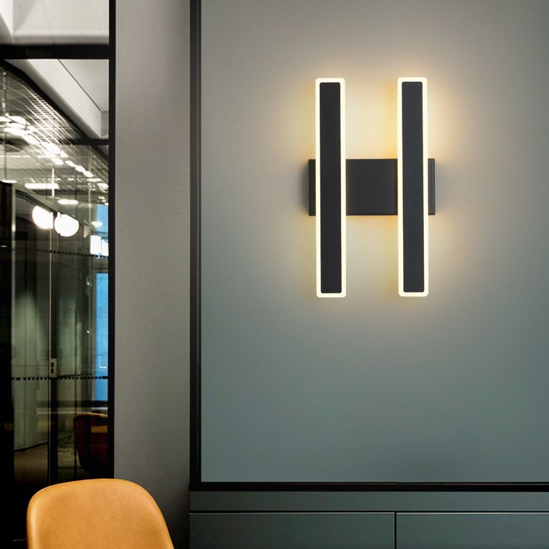 Living Room LED Sconce Light Fixture Nordic Wall Sconce Lighting with Rectangle Metal Shade