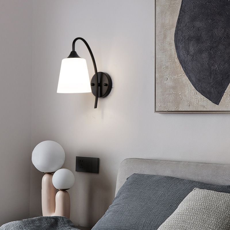 Bedroom Nordic Sconce Light Fixtures 1 Bulb Glass Wall Mounted Lighting
