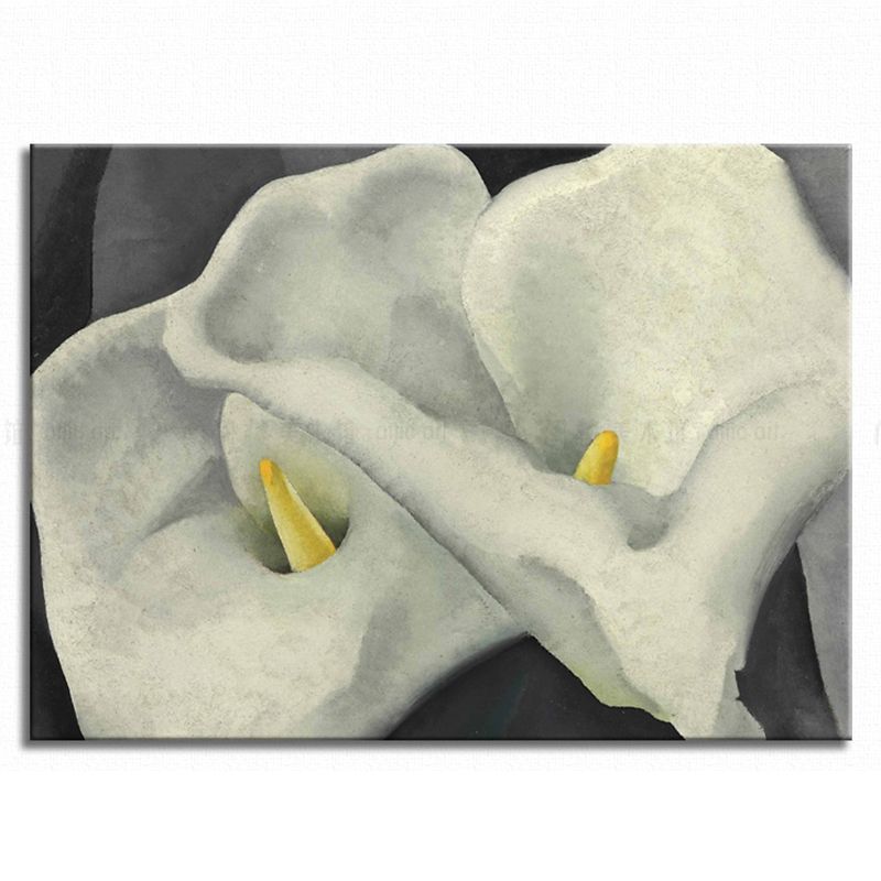 Dual Calla Lily Canvas Print Textured Traditional Living Room Wall Art Decor(Multiple Sizes)