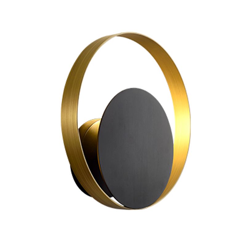 Modern Wall Sconce Circle Shape Wall Light with Metal Shade for Bedroom