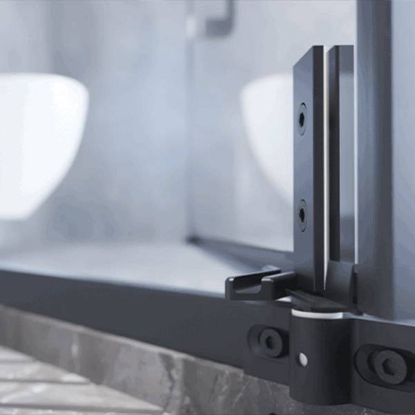 Pivot Transparent Shower Bath Door Tempered Semi-Frameless Shower Door