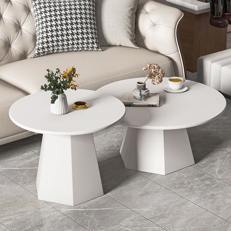 Pedestal Coffee Table Modern Black/White Cocktail Table for Room