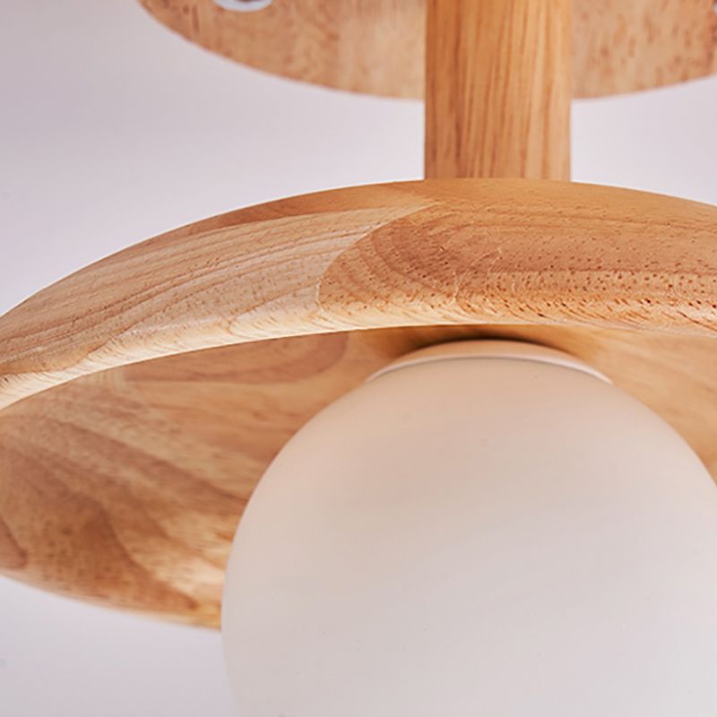 Shaded Ceiling Mounted Fixture Modern Style Beige Ceiling Light Fixture