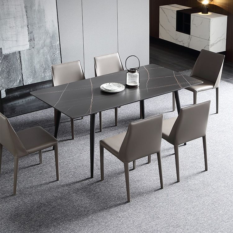 Black Stone 1/4/5/7 Pieces Dinette Set Rectangle Modern Indoor Dining Table Set