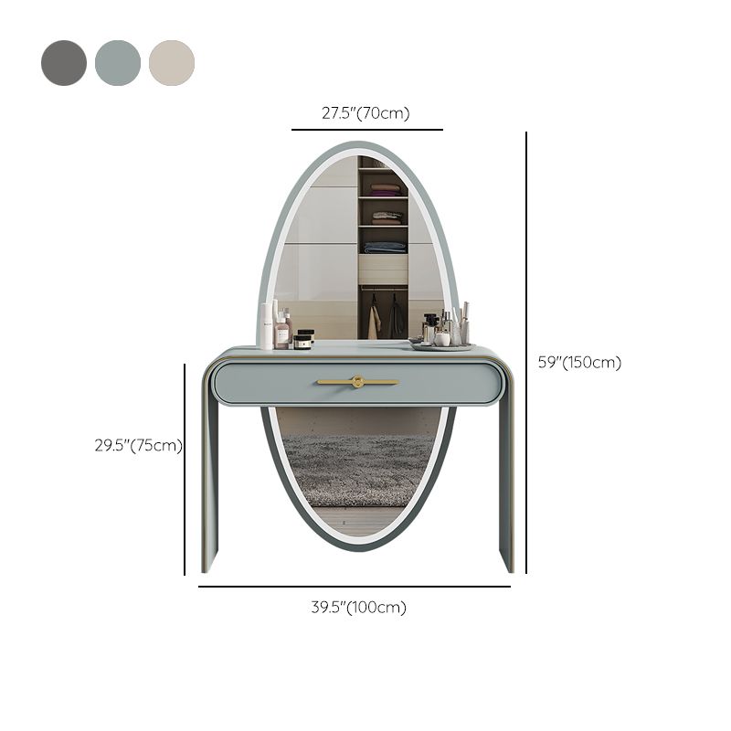Wooden Standing Vanity Makeup Dressing Table Stool Set 1 Drawer Vanity Desk