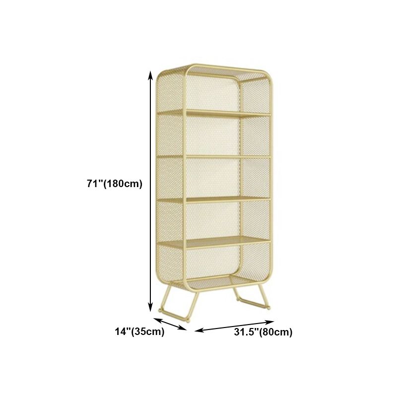 Modern Closed Bookshelf Metal Standard Bookcase With Rectangular Shelves