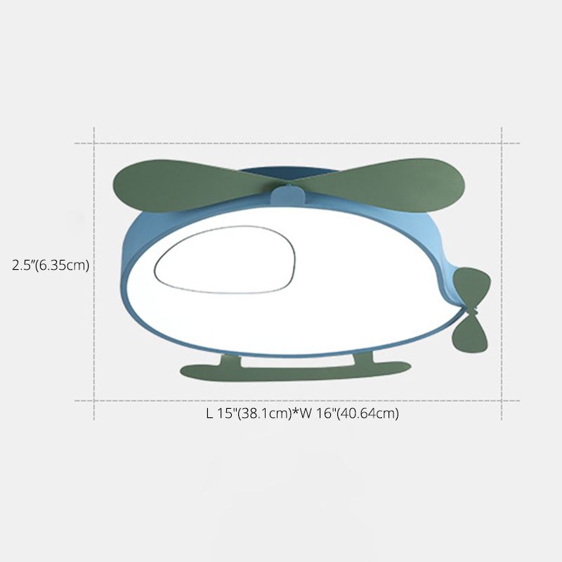 Cartoon vliegtuigvormige plafondlamp metalen babykamer LED-inbouwlamp met acryl diffuser
