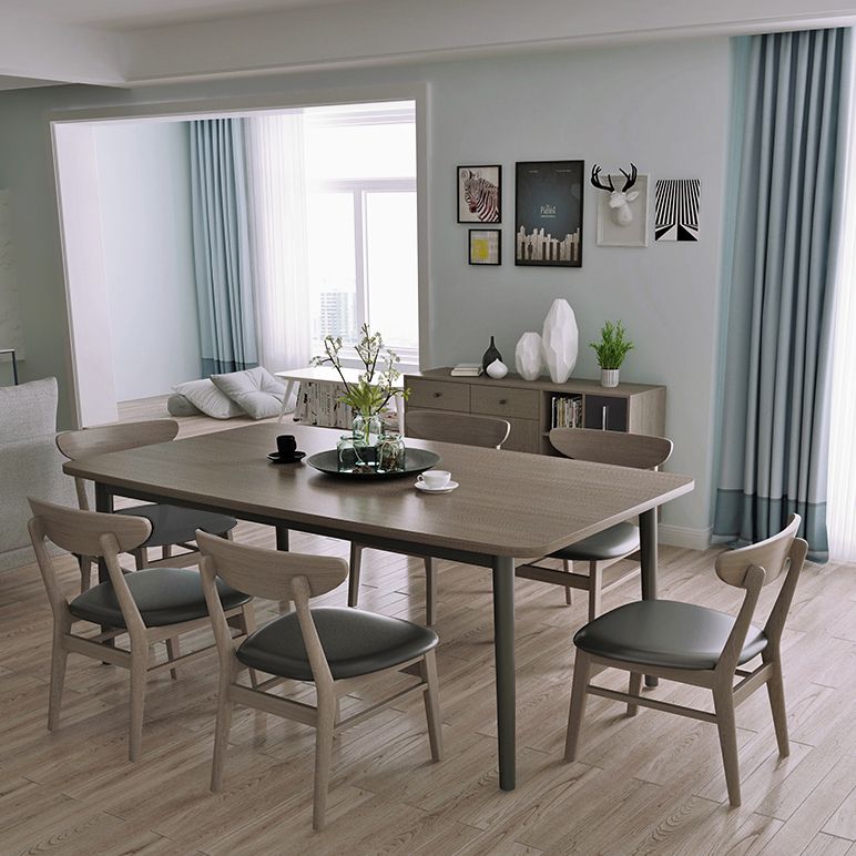 Rechteck Whit Eiche Holztisch moderner Esstisch mit 4 Beinen in Walnuss