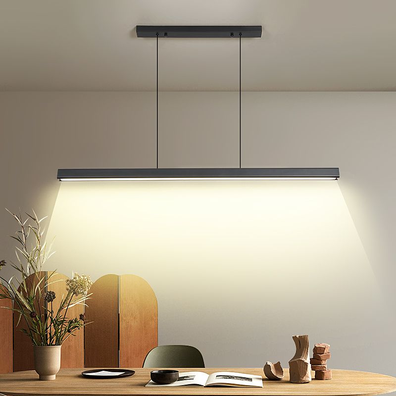 Contemporary Island Light Linear Metal 1 Light Island Lights in Black