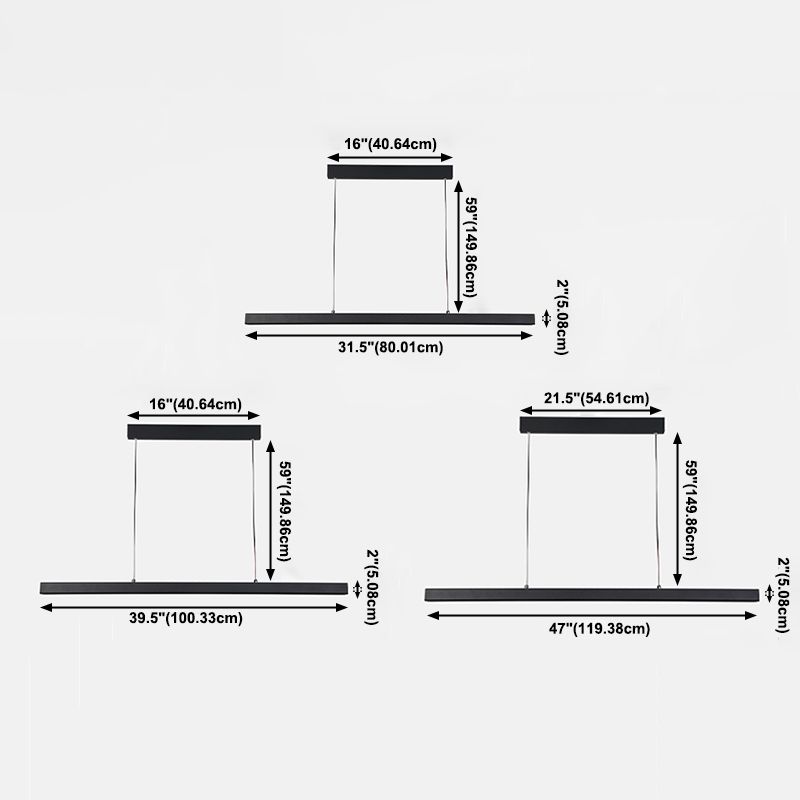 Simple Style LED Hanging Island Pendant Light for Dining Room Office Bar