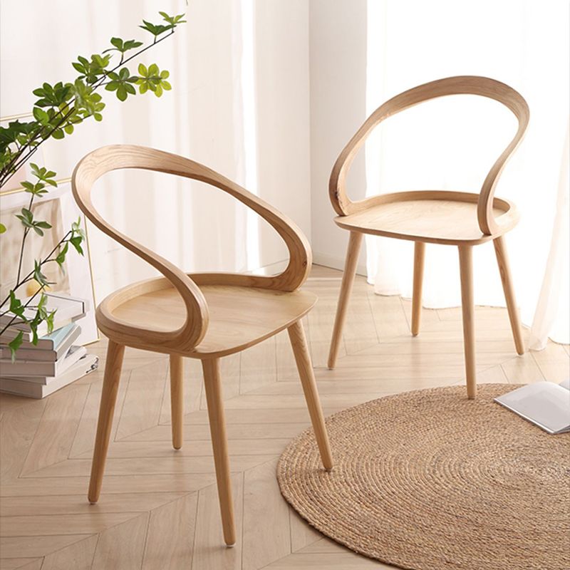 Traditional Arm Chair Open Back Wood Dining Room Chair for Kitchen