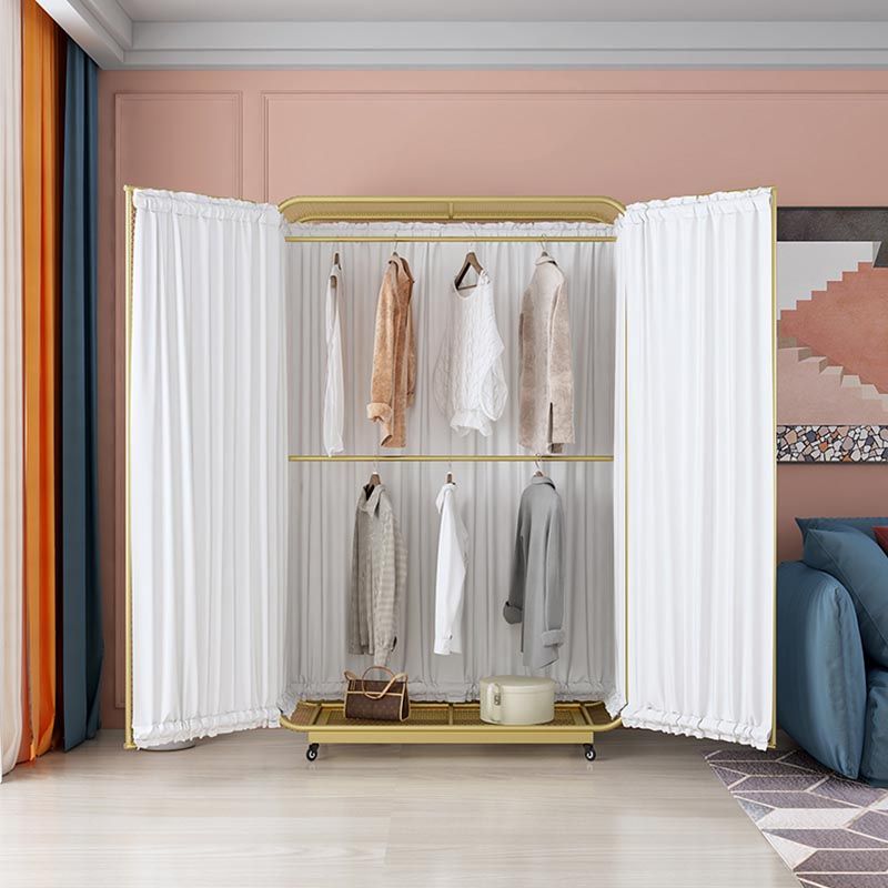 Bedroom Metal Wardrobe Industrial Style Rectangular Wardrobe Closet with Door