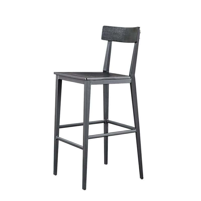 Contemporary Metal Counter Height Stools with Footrest Bar Stool in Silver