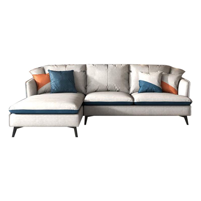 3/4-seater Faux Leather Sectional Recessed Arm Sectional Sofa