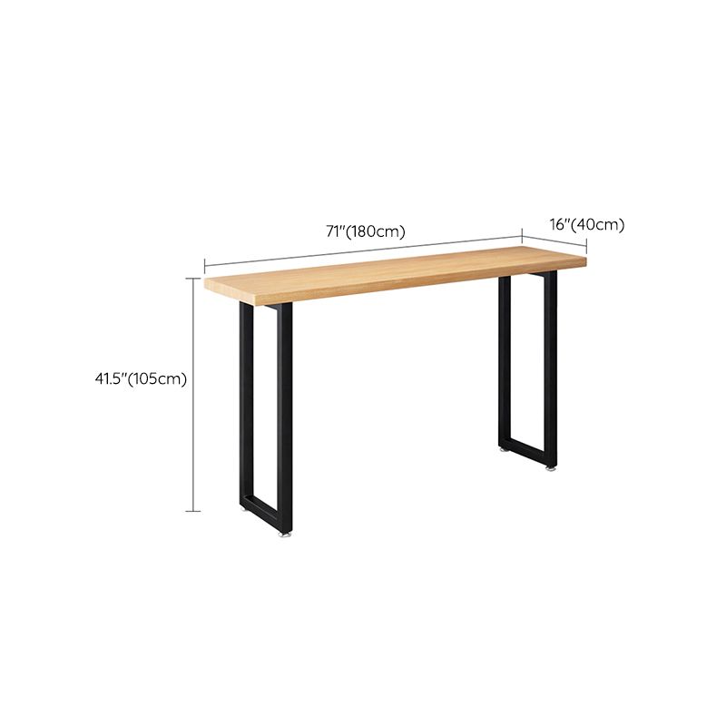 Solid Wood Sled Base Rectangle Bar Table for Kitchen Dining Room