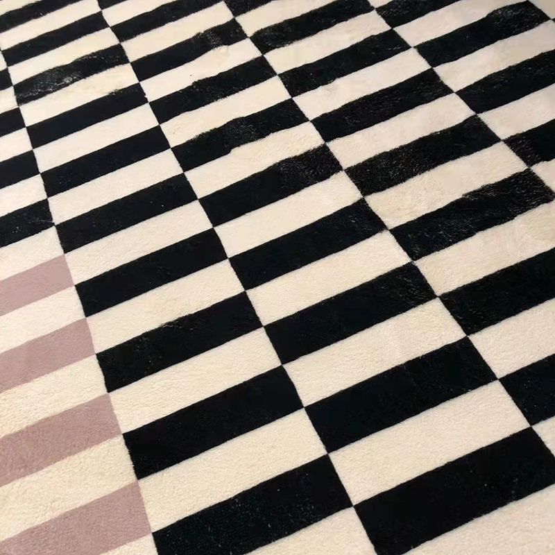 Lattice Indoor Rug Polyester Area Rug Rectangle Stain Resistant for Living Room