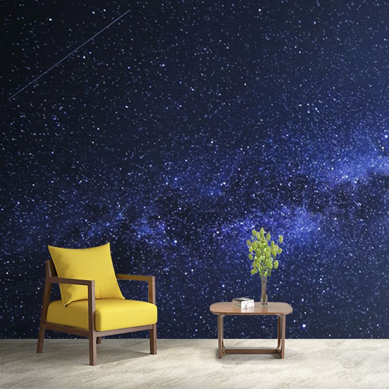Photography Space Galaxy Wall Mural Blue Non-Woven Wall Decor, Washable, Size Optional