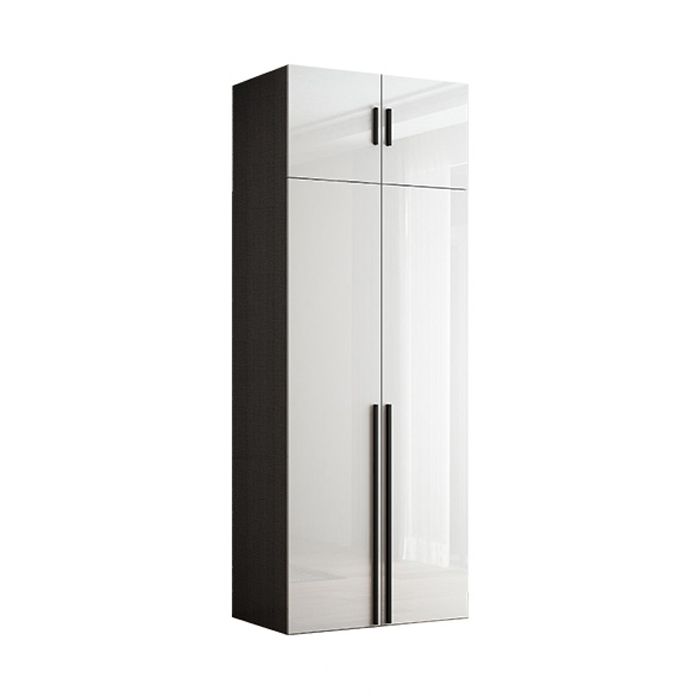 Modern Solid Wood Wardrobe for Home High Gloss White Cabinet