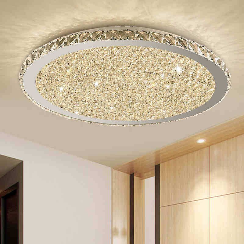 Modern Crystal Flush Mount Light Fixtures 1-Light LED Flush Mount for Bedroom