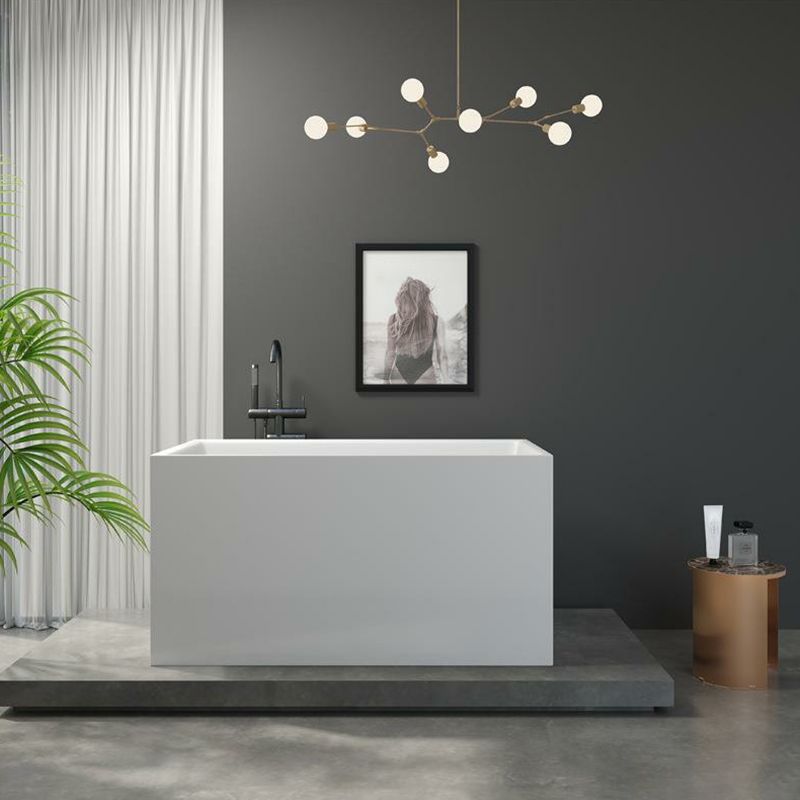 Soaking Rectangular Bathtub Antique Finish Freestanding Bath Tub