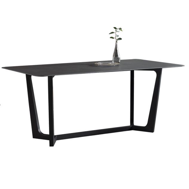 Modern 1/2/3/5 Pieces Dinette Set with Black Sintered Stone Top Rectangle Dining Table Set