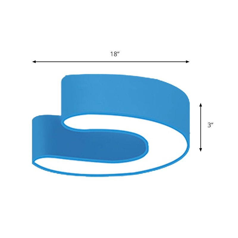 Kids Letter LED Ceiling Mount Light Acrylic Candy Colored Flush Light for Kindergarten