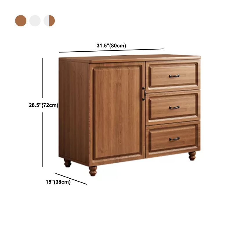 Wood Accent Chest with Chest Bun Feet and Bar Pulls,14.96 " W
