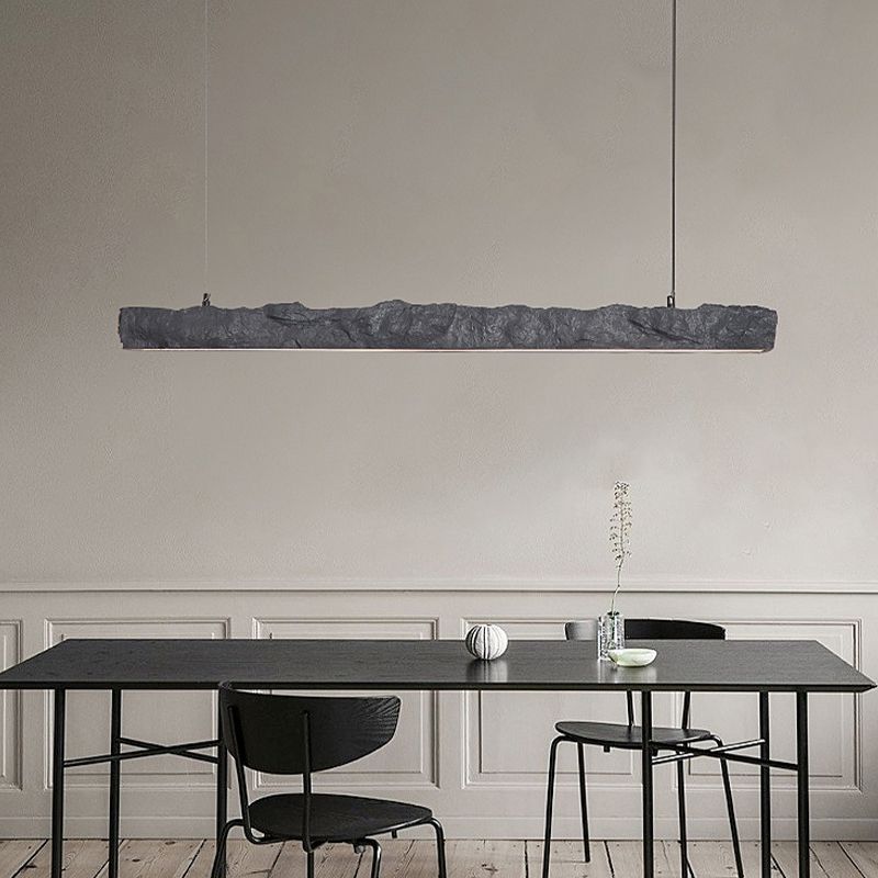 Linear Modern Kitchen Island Fixture Resin &* Acrylic LED Ceiling Pendant Fixture