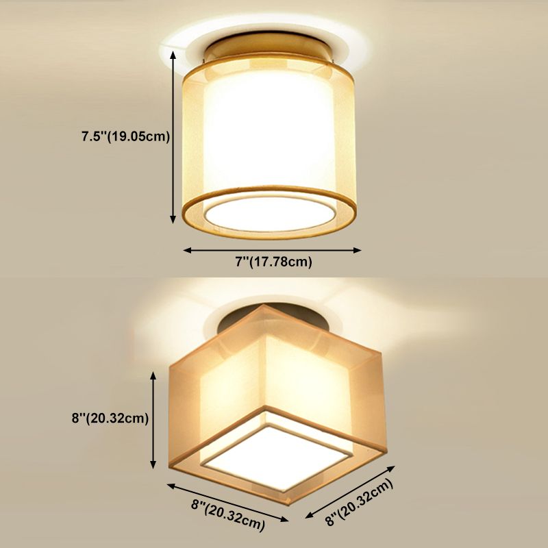 Plafoniera da incasso in tessuto stile cinese quadrata/rotonda per sala da pranzo