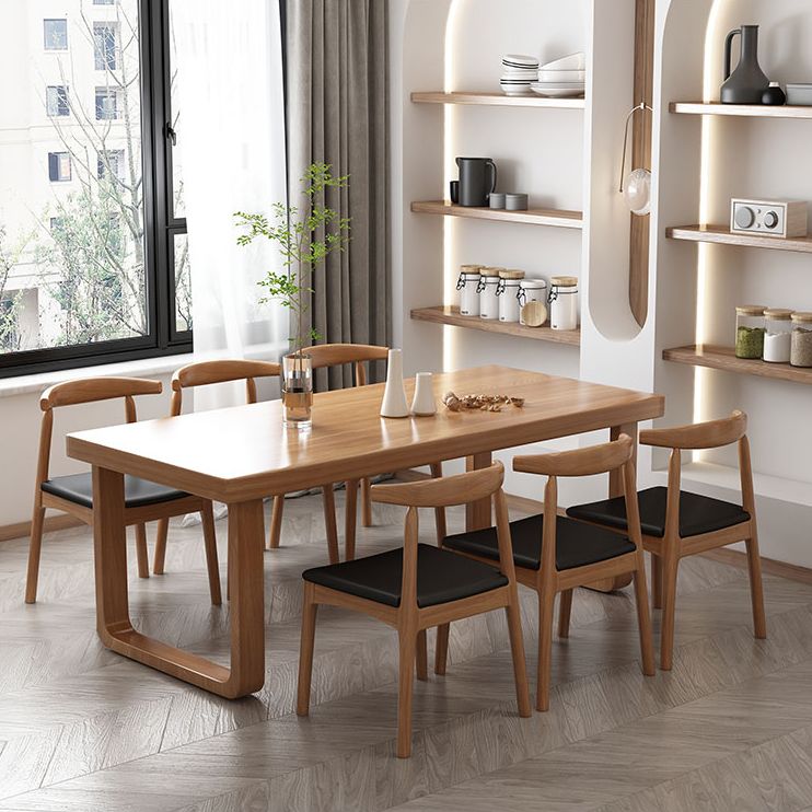 Modern 1/4/7 Pieces Rectangle Dining Table Set Simple Pine Wood Dinette Set