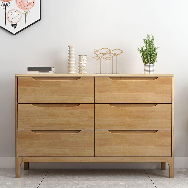 Rubber Wood Contemporary Chest Bedroom Storage Chest with Drawers
