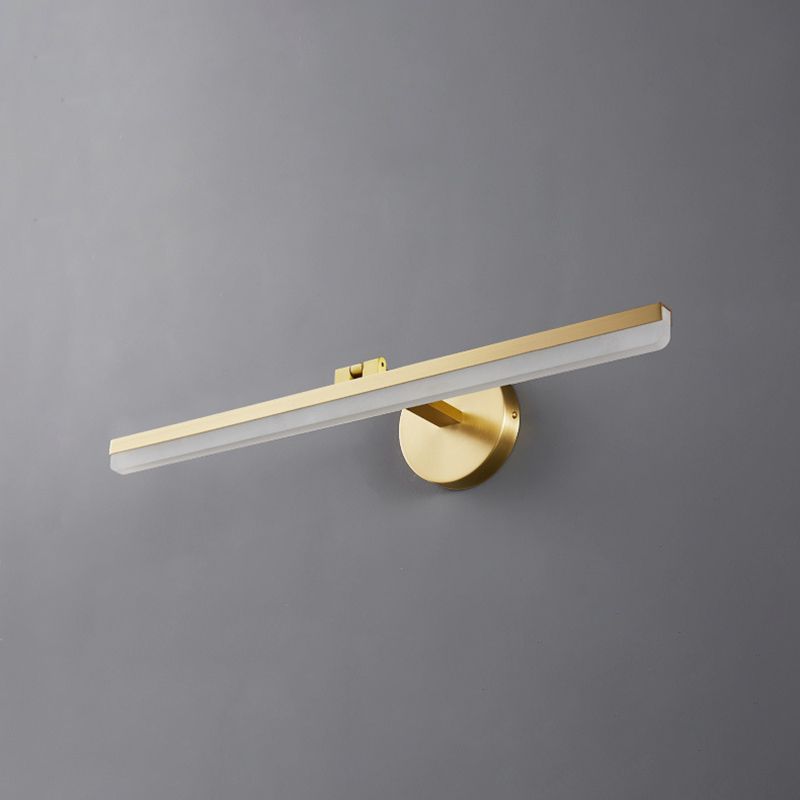 Minimalism Vanity Light Streamlined LED Bathroom Mirror Lamp in Gold